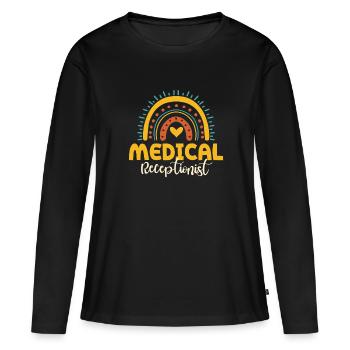 Gift for medical receptionist - Women's Premium Organic Long Sleeve Shirt - black - Front - Julia (174cm)