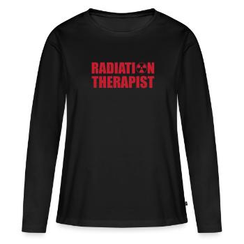Radiothérapeute - T-shirt manches longues Premium bio Femme - noir - Devant - Julia (174cm)