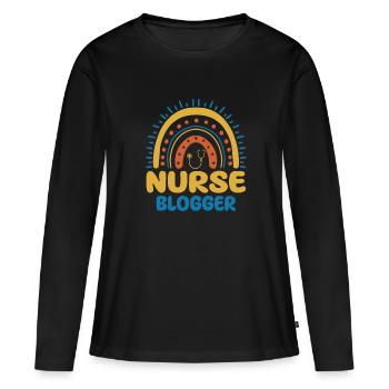 Nurse Blogger Boho Rainbow - Women's Premium Organic Long Sleeve Shirt - black - Front - Julia (174cm)
