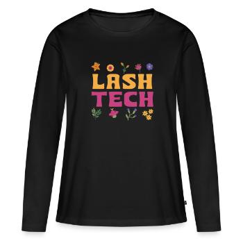 Technicienne en cils - T-shirt manches longues Premium bio Femme - noir - Devant - Julia (174cm)