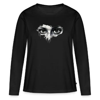 Eyes parti à l’égout - T-shirt manches longues Premium bio Femme - noir - Devant - Julia (174cm)
