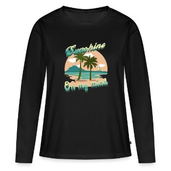 Rêver du soleil - T-shirt manches longues Premium bio Femme - noir - Devant - Julia (174cm)