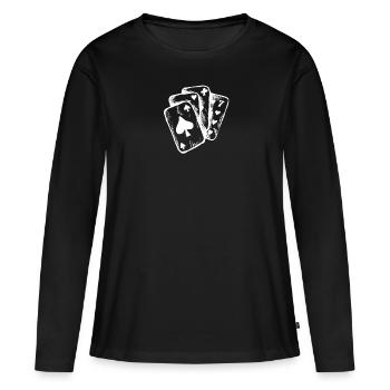 cards - Women's Premium Organic Long Sleeve Shirt - black - Front - Julia (174cm)