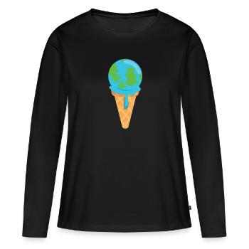 Faire fondre la terre de glace - T-shirt manches longues Premium bio Femme - noir - Devant - Julia (174cm)