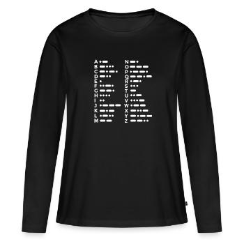Morse Alphabet - Women's Premium Organic Long Sleeve Shirt - black - Front - Julia (174cm)
