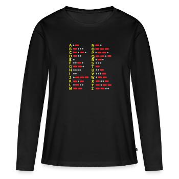 Morse Alphabet - T-shirt manches longues Premium bio Femme - noir - Devant - Julia (174cm)