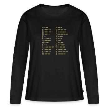 Morse Alphabet - Women's Premium Organic Long Sleeve Shirt - black - Front - Julia (174cm)
