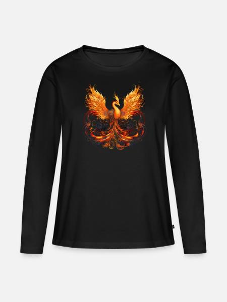 Phönix - Frauen Premium Bio Langarmshirt - Schwarz