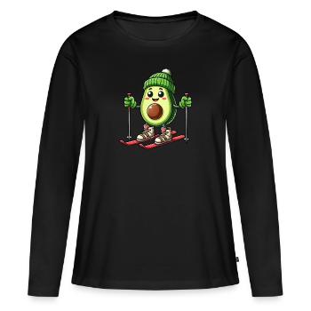 Vacances aux sports d’hiver à l’avocat - T-shirt manches longues Premium bio Femme - noir - Devant - Julia (174cm)
