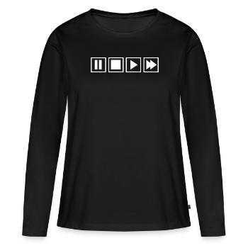 Retro Cassette Recorder TV Nostalgia - Women's Premium Organic Long Sleeve Shirt - black - Front - Julia (174cm)