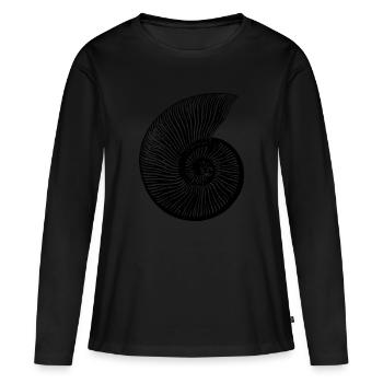 fossile - T-shirt manches longues Premium bio Femme - noir - Devant - Julia (174cm)