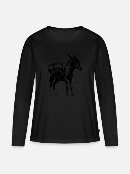 esel - Frauen Premium Bio Langarmshirt - Schwarz