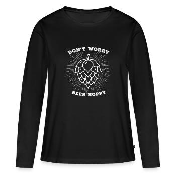 hop - Women's Premium Organic Long Sleeve Shirt - black - Front - Julia (174cm)