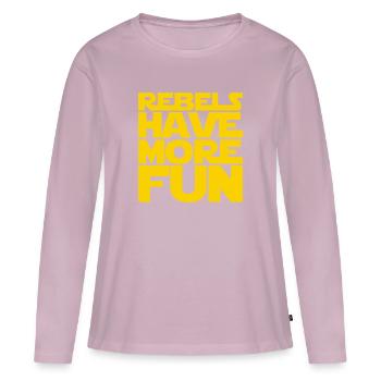 Rebellen haben mehr Spaß - Frauen Premium Bio Langarmshirt - Altrosa - Vorne - Julia (174cm)