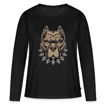 Chien agressif - T-shirt manches longues Premium bio Femme - noir - Devant - Julia (174cm)