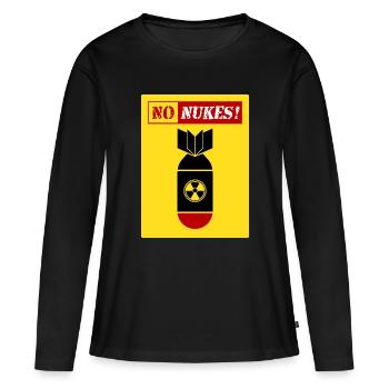 | D’ARMES ANTI-ARMES NUCLÉAIRES PAS DE MOUVEMENT D’ARMES NUCLÉAIRES - T-shirt manches longues Premium bio Femme - noir - Devant - Julia (174cm)