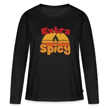 Extra Spicy / Spicy Food - Women's Premium Organic Long Sleeve Shirt - black - Front - Julia (174cm)