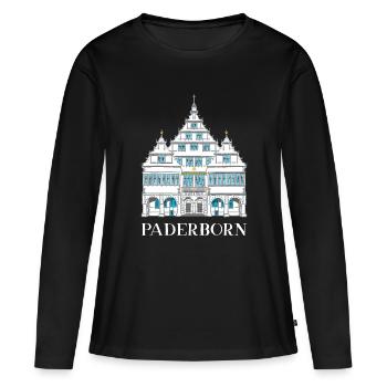 Paderborn, Historisches Rathaus, Deutschland - Frauen Premium Bio Langarmshirt - Schwarz - Vorne - Julia (174cm)