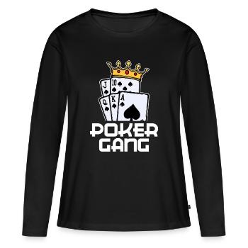 Poker Statement Jeu de cartes de casino Jeux d’argent - T-shirt manches longues Premium bio Femme - noir - Devant - Julia (174cm)