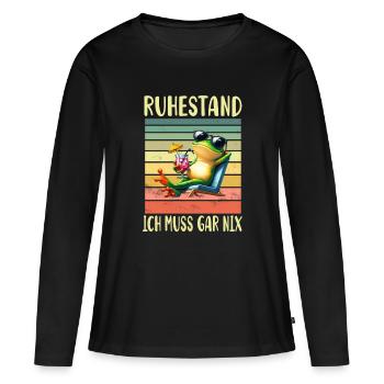 Ruhestand Rentner Pension - Frauen Premium Bio Langarmshirt - Schwarz - Vorne - Julia (174cm)
