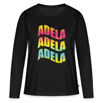 Adela t-shirt effet vague t-shirt effet vague - T-shirt manches longues Premium bio Femme - noir - Devant - Julia (174cm)