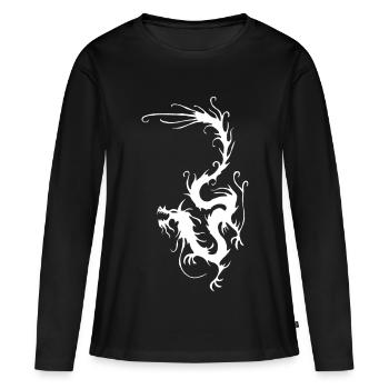 Dragon de fumée blanche - T-shirt manches longues Premium bio Femme - noir - Devant - Julia (174cm)