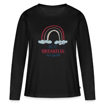 Urenkelin Outfit Regenbogen Beste Ur Enkelinnen - Frauen Premium Bio Langarmshirt - Schwarz - Vorne - Julia (174cm)