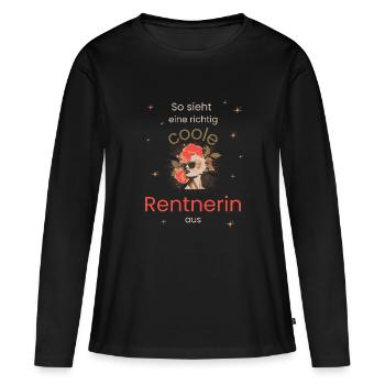 Pension: This is what a really cool pensioner looks like - Women's Premium Organic Long Sleeve Shirt - black - Front - Julia (174cm)