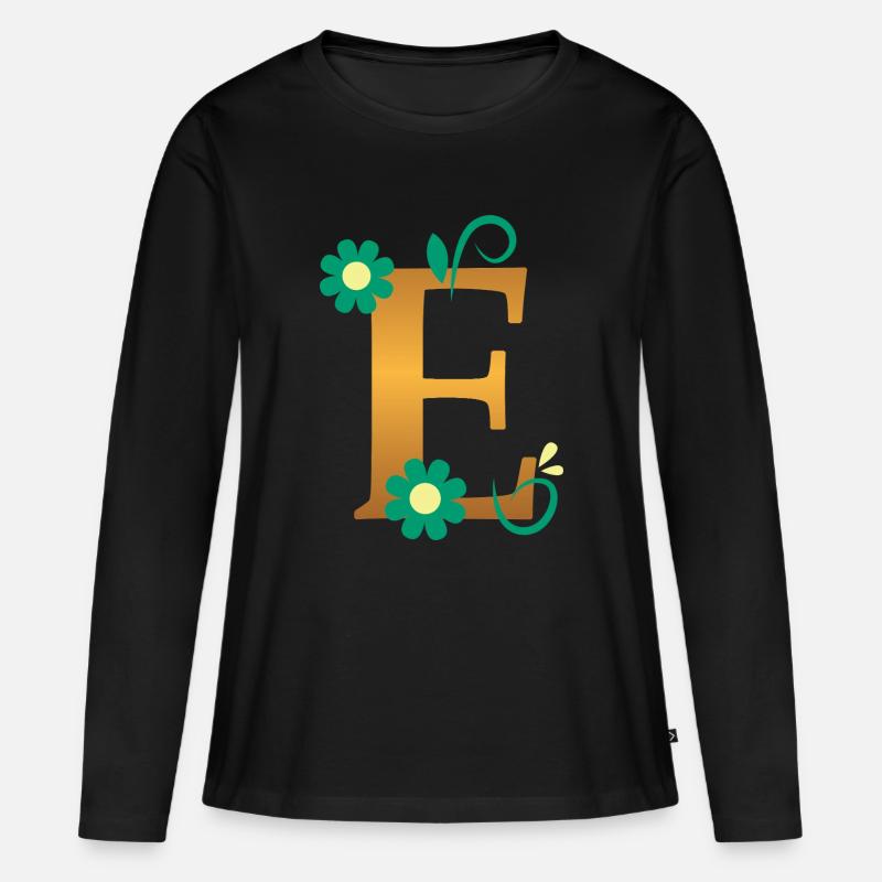 E - Frauen Premium Bio Langarmshirt - Schwarz