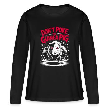 Bissiges Meerschweinchen mit lustigem Spruch - Frauen Premium Bio Langarmshirt - Schwarz - Vorne - Julia (174cm)