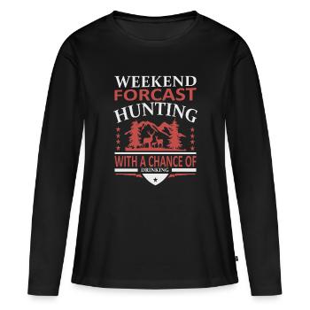 Jagd Wochenende - Frauen Premium Bio Langarmshirt - Schwarz - Vorne - Julia (174cm)