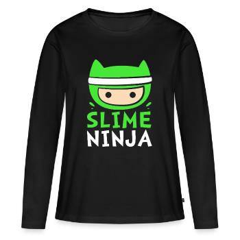 Slime Slime Slimy - T-shirt manches longues Premium bio Femme - noir - Devant - Julia (174cm)