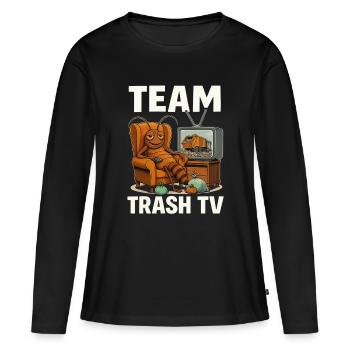 Team Trash TV - T-shirt manches longues Premium bio Femme - noir - Devant - Julia (174cm)