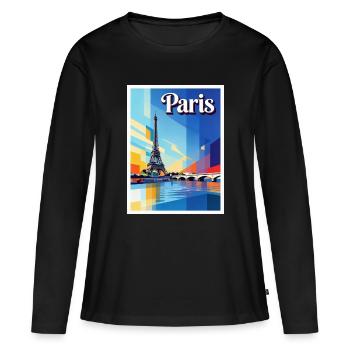 Pariser Prisma-Eiffel - Frauen Premium Bio Langarmshirt - Schwarz - Vorne - Julia (174cm)