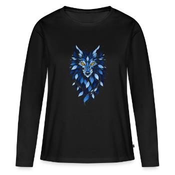 Indigo Revenant - T-shirt manches longues Premium bio Femme - noir - Devant - Julia (174cm)