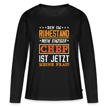 Ruhestand Chef Meine Frau - Frauen Premium Bio Langarmshirt - Schwarz - Vorne - Julia (174cm)