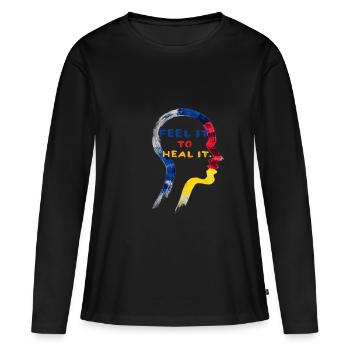 Fühle es, um es zu heilen ACT-Therapie - Frauen Premium Bio Langarmshirt - Schwarz - Vorne - Julia (174cm)