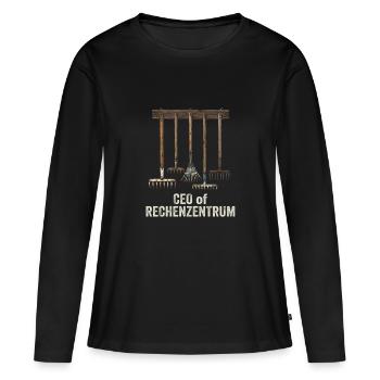 Leiter vom Rechenzentrum Gartenoutfit Gartenarbeit - Frauen Premium Bio Langarmshirt - Schwarz - Vorne - Julia (174cm)