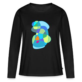 Conception accentuée de la forme des couleurs - T-shirt manches longues Premium bio Femme - noir - Devant - Julia (174cm)