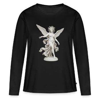 Déesse Méduse Ailée - T-shirt manches longues Premium bio Femme - noir - Devant - Julia (174cm)