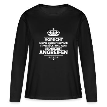 Beste Freundin - Frauen Premium Bio Langarmshirt - Schwarz - Vorne - Julia (174cm)