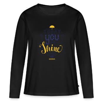 jopida shine - Women's Premium Organic Long Sleeve Shirt - black - Front - Julia (174cm)