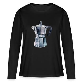 Espresso pot - Women's Premium Organic Long Sleeve Shirt - black - Front - Julia (174cm)