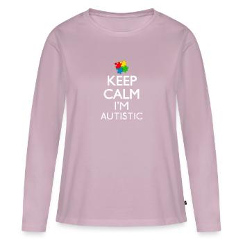 Keep Calm I'm Autistic Geschenk - Frauen Premium Bio Langarmshirt - Altrosa - Vorne - Julia (174cm)