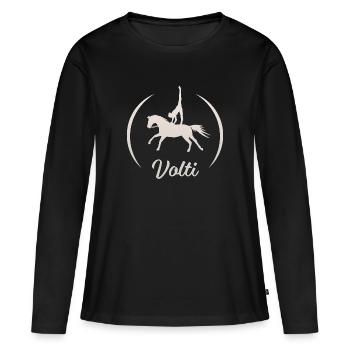 Volti Pferdesport Voltigieren by TinaShirts - Frauen Premium Bio Langarmshirt - Schwarz - Vorne - Julia (174cm)