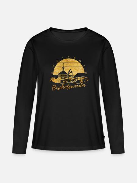 Bischofswerda Vintage - Frauen Premium Bio Langarmshirt - Schwarz