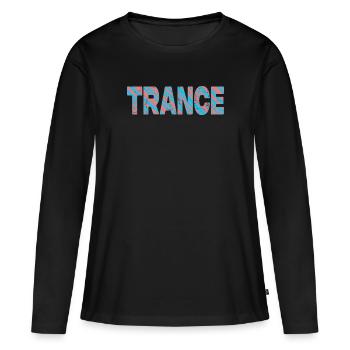 Trance Music Trippy | Exaltant Goa Psychédélique - T-shirt manches longues Premium bio Femme - noir - Devant - Julia (174cm)