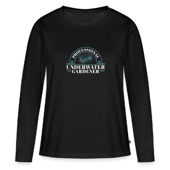 Drôle de jardinier sous-marin professionnel pour - T-shirt manches longues Premium bio Femme - noir - Devant - Julia (174cm)