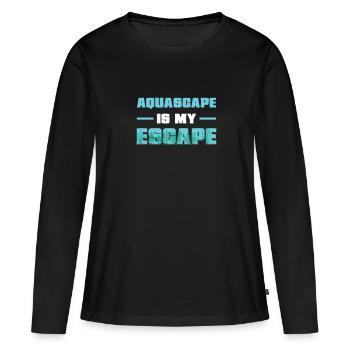 Funny Aquascape est mon Escape Aquascaper - T-shirt manches longues Premium bio Femme - noir - Devant - Julia (174cm)