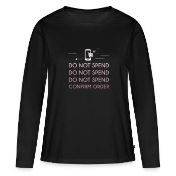 Fun online shopping Confirm the - Women's Premium Organic Long Sleeve Shirt - black - Front - Julia (174cm)